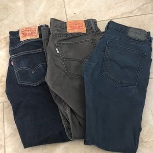 3 pairs of jeans- 2 pairs ofLevi 511 and Levi 505